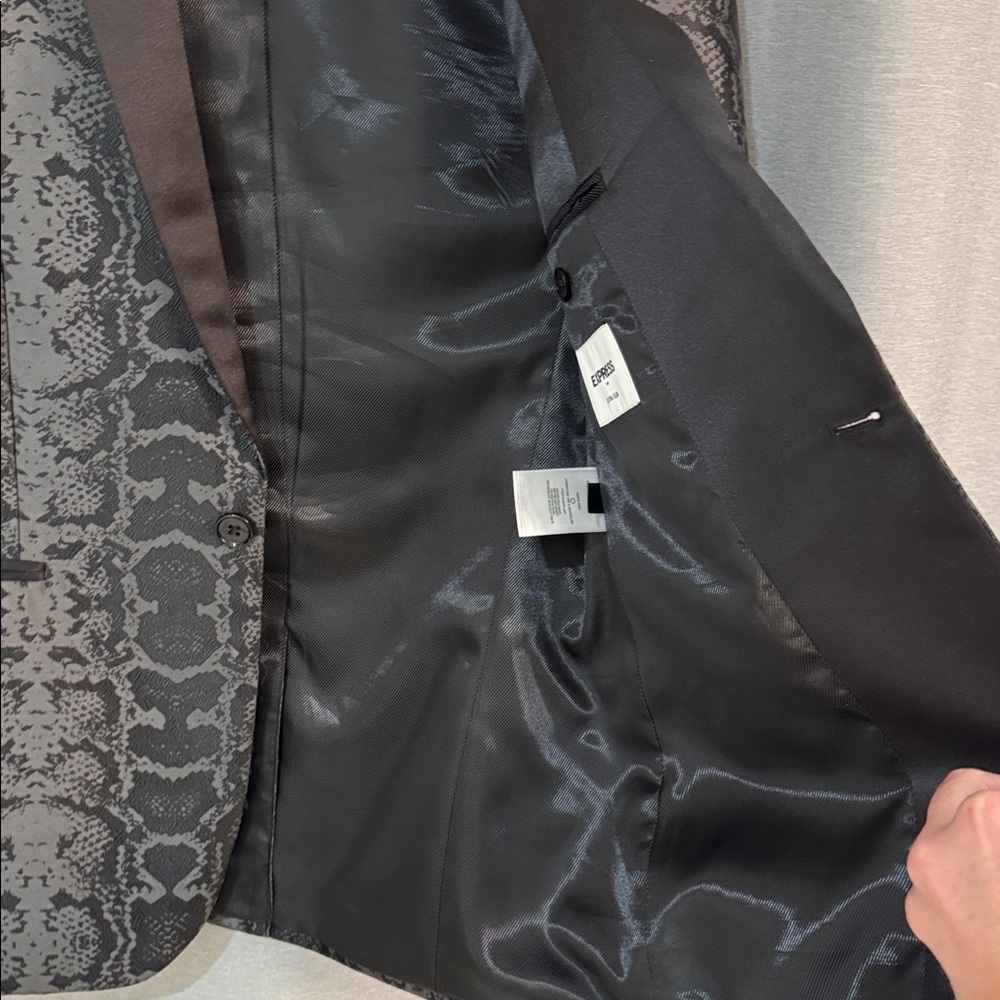 Express Charcoal Snake Pattern Blazer - image 7